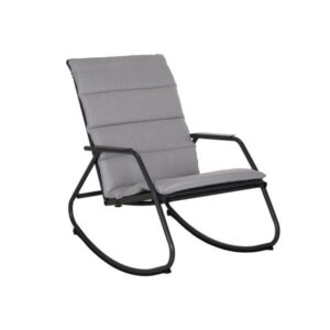 **Produto:** Cadeira de Balanço para Jardim em Aço 90x61cm Cinza Lyco Naterial

**Descrição Detalhada:**

- **Modelo:** Rockyng
- **Uso Indicado:** Refeições ao ar livre e relaxamento em áreas externas.
- **Material da Estrutura:** 
  - **Estrutura:** Aço resistente, proporcionando durabilidade e estabilidade.
  - **Tecido:** Poliéster, fácil de limpar e resistente ao desgaste.
- **Material do Encosto:** 
  - **Tipo:** Tecido poliéster acolchoado, garantindo conforto ao usuário.
- **Material do Assento:** 
  - **Tipo:** Tecido poliéster, com almofada para maior conforto.
- **Cor:** Cinza
- **Tonalidade:** Cinza, que combina com diversas decorações externas.
- **Braços:** Com apoios para os braços, oferecendo maior conforto.
- **Dobrável:** Não
- **Reclinável:** Não
- **Posições:** Não possui múltiplas posições.
- **Empilhável:** Não
- **Dimensões:**
  - **Altura:** 90 cm
  - **Largura:** 61 cm
  - **Profundidade:** 61 cm
  - **Dimensão Total:** 90x61x61 cm
- **Peso do Produto:** 9,50 Kg, leve para facilitar o deslocamento.
- **Capacidade de Peso:** Suporta até 160 Kg, ideal para diferentes usuários.
- **Áreas Indicadas:** Externas com cobertura, não indicado para exposição direta à água ou maresia.
- **Coleção:** Jardim Lyco
- **Estilo:** Contemporâneo, se adapta a diversos ambientes.
- **Marca:** Naterial
- **Montagem:** Produto vem desmontado, com instruções claras para montagem simples.
- **Garantia do Fabricante:** 24 meses, cobrindo defeitos de fabricação, não cobre mau uso.

**Observações Importantes:**
- **Instalação:** Deve-se seguir as instruções de montagem para evitar problemas que possam afetar a garantia.
- **Manutenção:** Limpeza regular do tecido e proteção contra intempéries para maior durabilidade.

**Resumo Funcional:**
A Cadeira de Balanço Rockyng oferece um espaço confortável para relaxar em ambientes externos, com um design moderno e funcional. Sua construção robusta e capacidade de peso elevada a tornam uma escolha segura e prática para o uso diário em jardins ou varandas cobertas.