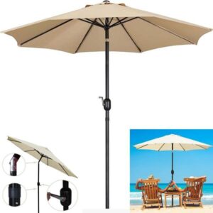 **Produto:** Ombrelone Guarda Sol 3m Grande Com Manivela Articulado Jardim Piscina Maresias Bege - Amz

**Descrição Geral:**
O Ombrelone Maresias da marca Amz é uma excelente escolha para quem deseja desfrutar de momentos ao ar livre, oferecendo sombra e proteção contra os raios solares. Com um design elegante em cor bege, ele se adapta perfeitamente a diversos ambientes, como jardins, varandas, piscinas e praias.

**Características Técnicas:**

- **Tipo de Ombrelone:** Central
- **Material da Estrutura:** Metal (Aço carbono)
- **Material da Cobertura:** Tecido (100% Poliéster)
- **Altura:** 2,50 m
- **Largura:** 2,93 m
- **Cor:** Bege
- **Tonalidade:** Bege
- **Articulável:** Sim
- **Inclinação do Ombrelone:** Lateral
- **Giro 360º:** Não
- **Proteção UV:** Sim
- **Fator de Proteção Solar:** 50 UV
- **Possui Pedal:** Não
- **Possui LED:** Sem LED Integrado
- **Possui Manivela:** Sim
- **Peso do Produto:** 6,80 Kg
- **Montagem:** Desmontado
- **Complexidade de Montagem:** Baixa (pode ser montado por uma pessoa leiga)
- **Garantia do Fabricante:** 3 meses

**Detalhes da Estrutura:**

- **Cobertura:** Feita de tecido 100% poliéster, à prova d'água, com fácil limpeza e alta durabilidade.
- **Estrutura:** Construída em aço carbono, com parede do tubo de 1mm de espessura, garantindo estabilidade e resistência.
- **Acabamento:** Pintura eletrostática a pó na cor cinza escuro, que proporciona resistência a impactos e riscos, além de proteção contra ferrugem.

**Funcionalidades:**

- **Sistema de Manivela:** Facilita a abertura e fechamento do ombrelone, permitindo ajuste rápido.
- **Inclinação:** Possui um sistema de inclinação com um toque, permitindo o ajuste do ângulo da cobertura para melhor sombreamento.
- **Ventilação:** Design com ventilação especial que permite o fluxo de ar, mantendo o ambiente fresco.

**Dimensões:**

- **Medida da Haste:** Ø38mm
- **Medida Aberto:** Altura 2,50 m x Diâmetro 2,93 m
- **Medida Fechado (Desmontado):** Altura 1,50 m x Diâmetro 17 cm
- **Envergadura:** 3 metros
- **Peso:** 6,8 kg

**Recomendações de Uso:**

- O ombrelone deve ser utilizado com uma base própria (mínimo 20 kg), que não está inclusa no produto.
- É recomendado cobrir ou guardar o ombrelone quando não estiver em uso para prolongar sua vida útil.
- Em condições climáticas adversas (chuvas ou ventos fortes), recomenda-se fechá-lo para evitar quedas e acidentes.

**Aplicações:**
Ideal para uso em:
- Jardins
- Pátios
- Gramados
- Piscinas
- Praias
- Varandas
- Eventos ao ar livre (churrasqueiras, acampamentos)

**Observações:**
- Os objetos decorativos não estão incluídos na compra.
- As imagens e textos são de propriedade da loja, sendo proibida a veiculação sem autorização.