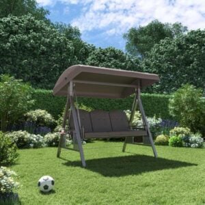 **Produto:** Balanço de Jardim Confort

**Descrição Geral:**
O Balanço de Jardim Confort é uma peça ideal para compor áreas externas, proporcionando conforto e estilo ao ambiente. Seu design tradicional e elegante é perfeito para quem busca um toque de personalidade na decoração.

**Características Técnicas:**

- **Dimensões:**
  - Altura: 184 cm
  - Comprimento: 155 cm
  - Profundidade: 118 cm
  - Dimensão Total: 184x118x155 cm

- **Material:**
  - Estrutura: Aço de alta resistência, garantindo durabilidade e estabilidade.
  - Assento: Poliéster, proporcionando conforto e fácil manutenção.

- **Capacidade:**
  - Quantidade de Lugares: 3 lugares
  - Capacidade de Peso: Suporta até 150 kg.

- **Assento:**
  - Tipo: Não retrátil, ideal para uso contínuo.
  - Cor: Cinza com tonalidade marrom, que facilita a combinação com outros elementos decorativos.

- **Estilo:**
  - Estilo: Tradicional, com um formato retangular que se adapta bem a diferentes espaços.

- **Peso:**
  - Peso do Produto: 55,20 kg, o que confere robustez e estabilidade.

- **Área de Uso:**
  - Indicado para áreas externas sem cobertura, adequado para ambientes secos e úmidos.
  - Atenção: Não recomendado para regiões com maresia ou contato direto com água.

- **Montagem:**
  - Produto vem desmontado, necessitando de montagem.

- **Garantia:**
  - Garantia do Fabricante: 24 meses, válida apenas para defeitos de fabricação. O mau uso não é coberto.
  - Observação: A instalação e o uso adequados são essenciais para garantir a validade da garantia.

**Observações:**
- O Balanço de Jardim Confort é uma escolha estética e funcional, ideal para espaços amplos onde o conforto e a estética são prioridades. Com sua estrutura robusta, é um investimento em qualidade e longevidade.

- A instalação adequada é recomendada para evitar danos e garantir a durabilidade do produto. É possível contratar serviços de instalação com profissionais qualificados para melhor desempenho.

Esse balanço é uma excelente opção para quem deseja criar um ambiente acolhedor e convidativo no jardim, tornando-se um ponto de encontro para a família e amigos.